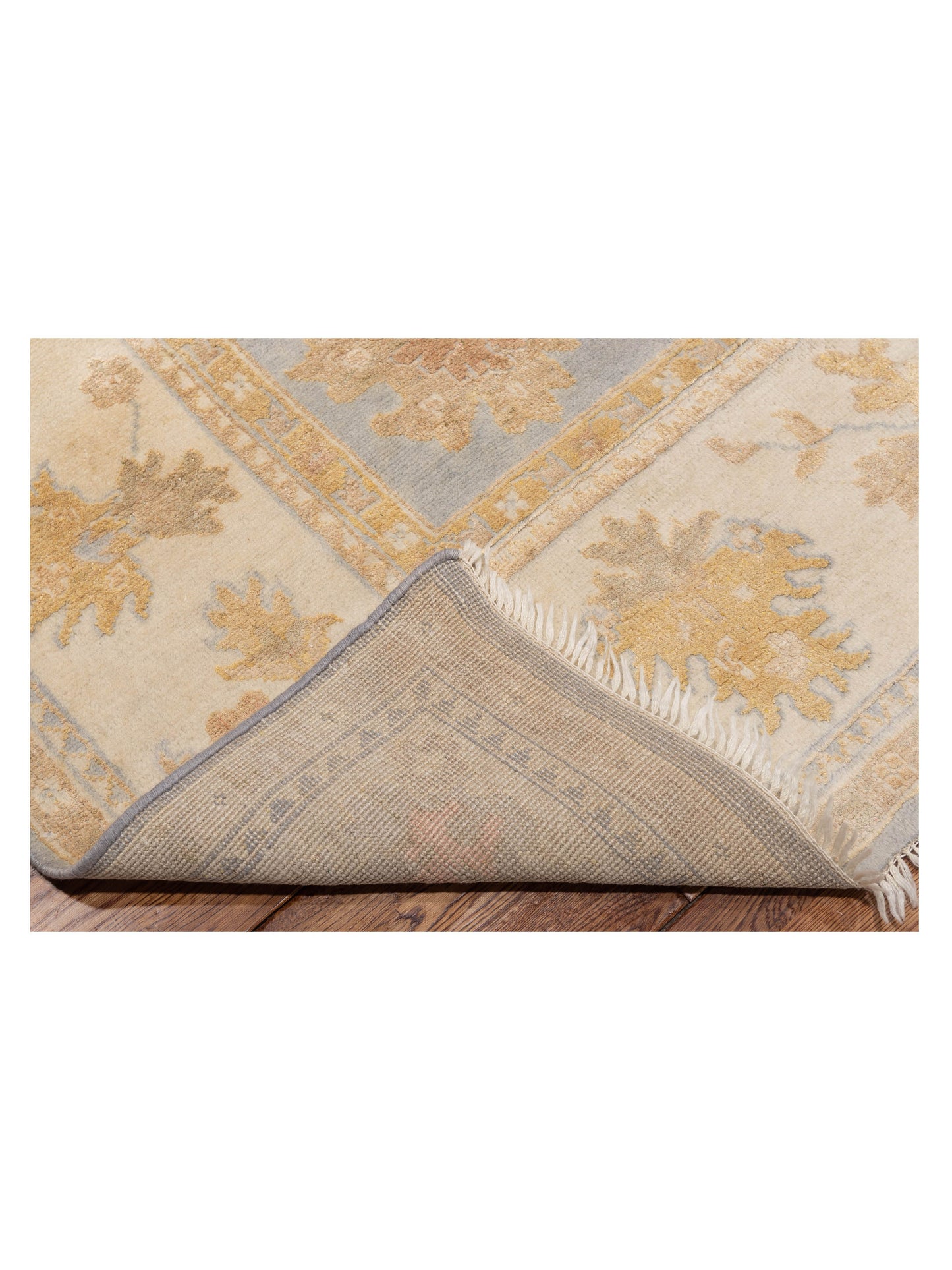 Oushara Gray Ivory 7.11x10 Hand Knotted Rug