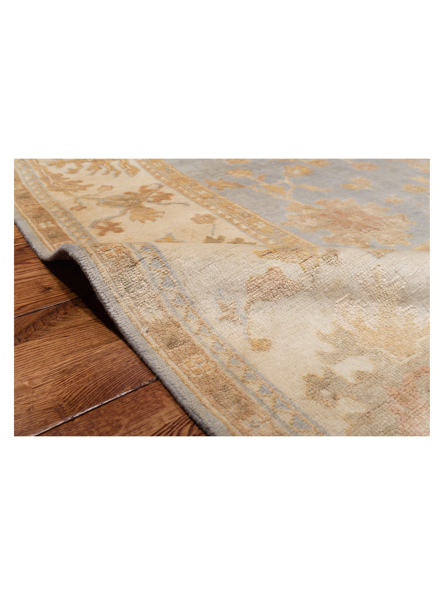 Oushara Gray Ivory 7.11x10 Hand Knotted Rug