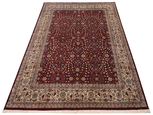 Hereke Red Ivory 8.2x10.1 Hand Knotted Rug