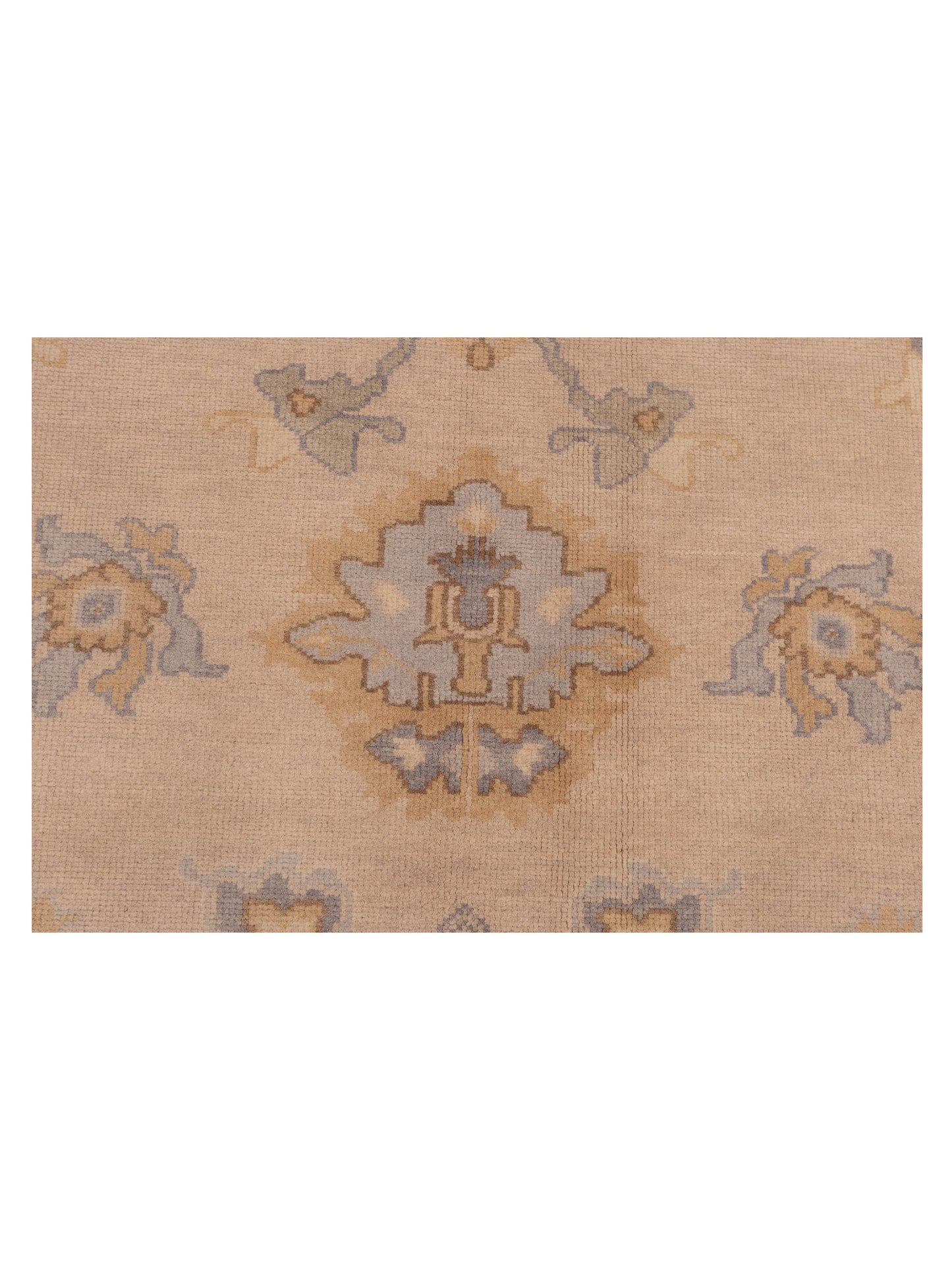 Oushara Beige Blue 6x8.9 Hand Knotted Rug