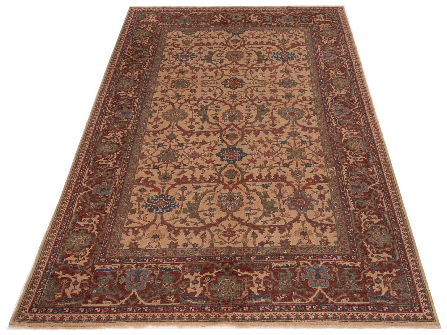 Antiqua Loom Ivory Red 6.9x9.9 Hand Knotted Rug