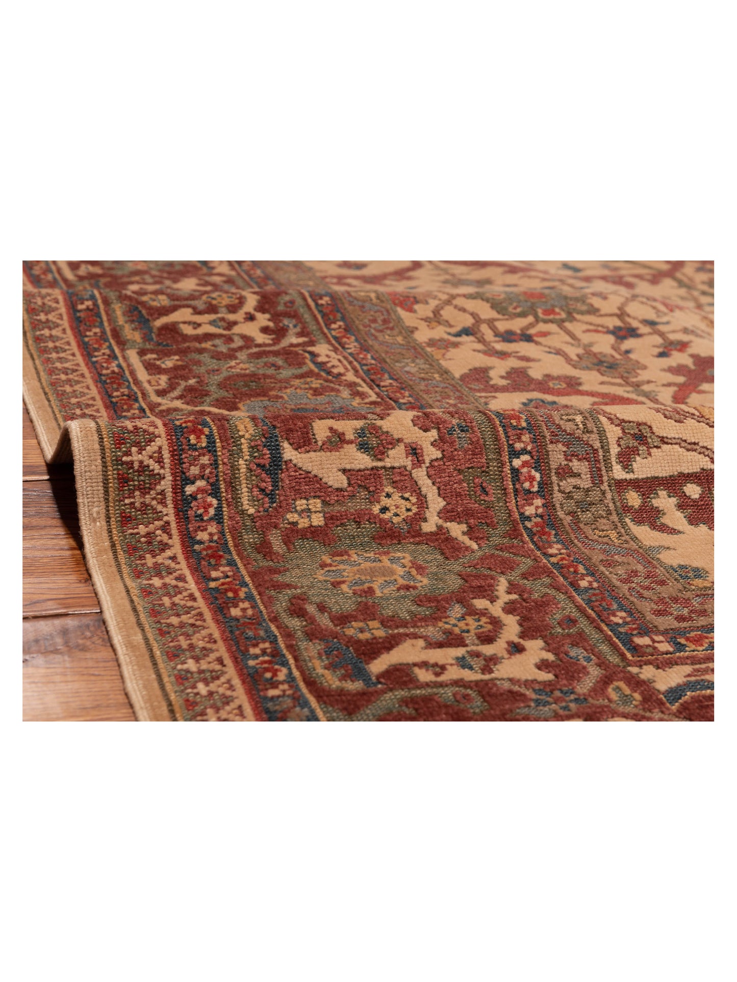 Antiqua Loom Ivory Red 6.9x9.9 Hand Knotted Rug