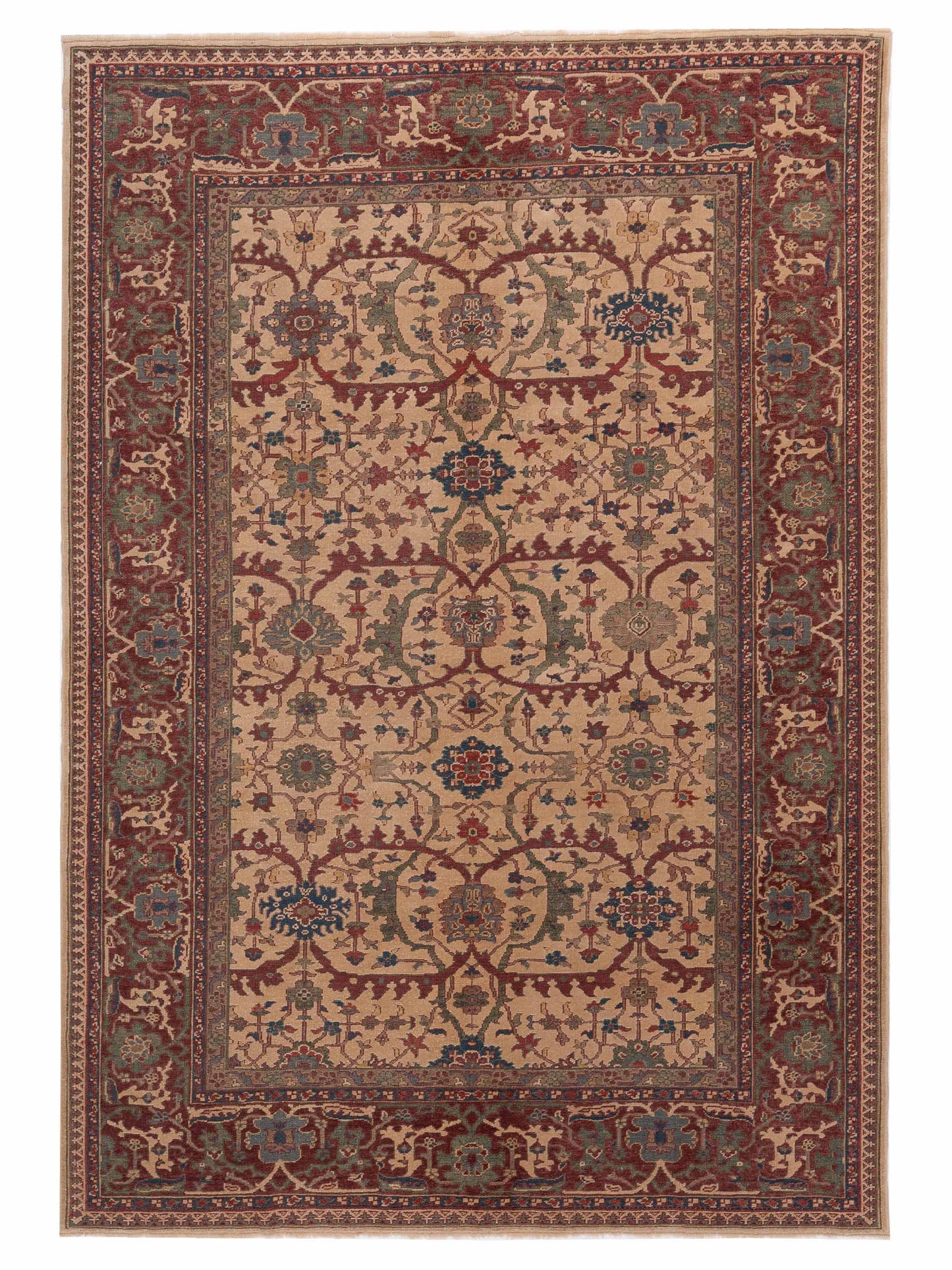 Pasha Antique Loom  Ivory Red Traditional