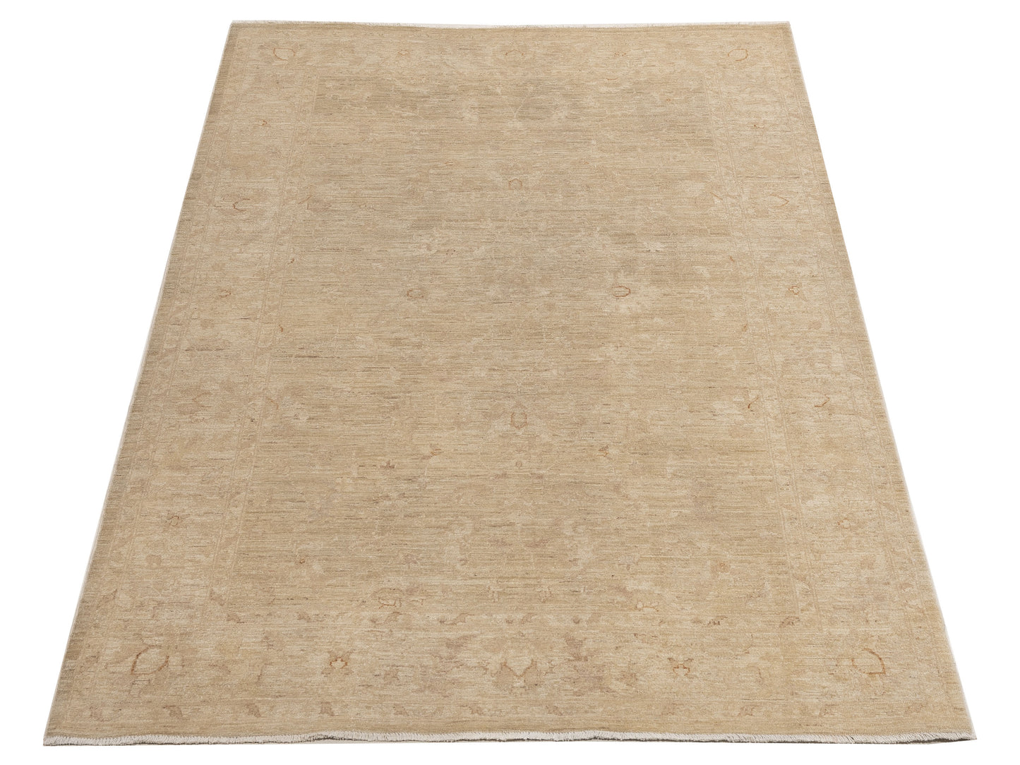 Sabira Beige Beige 5.8x8.9 Hand Knotted Rug