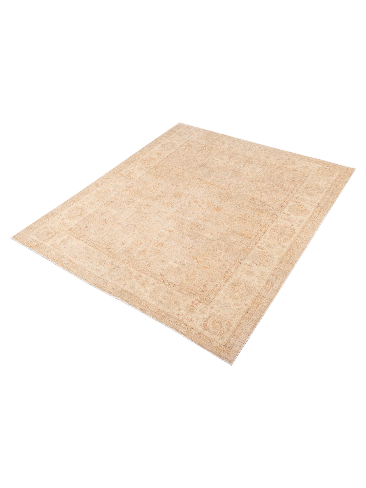 Sabira Beige Ivory 8.1x9.6 Hand Knotted Rug