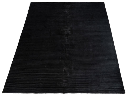 Tenzari Black 8.2x9.11 Hand Knotted Rug