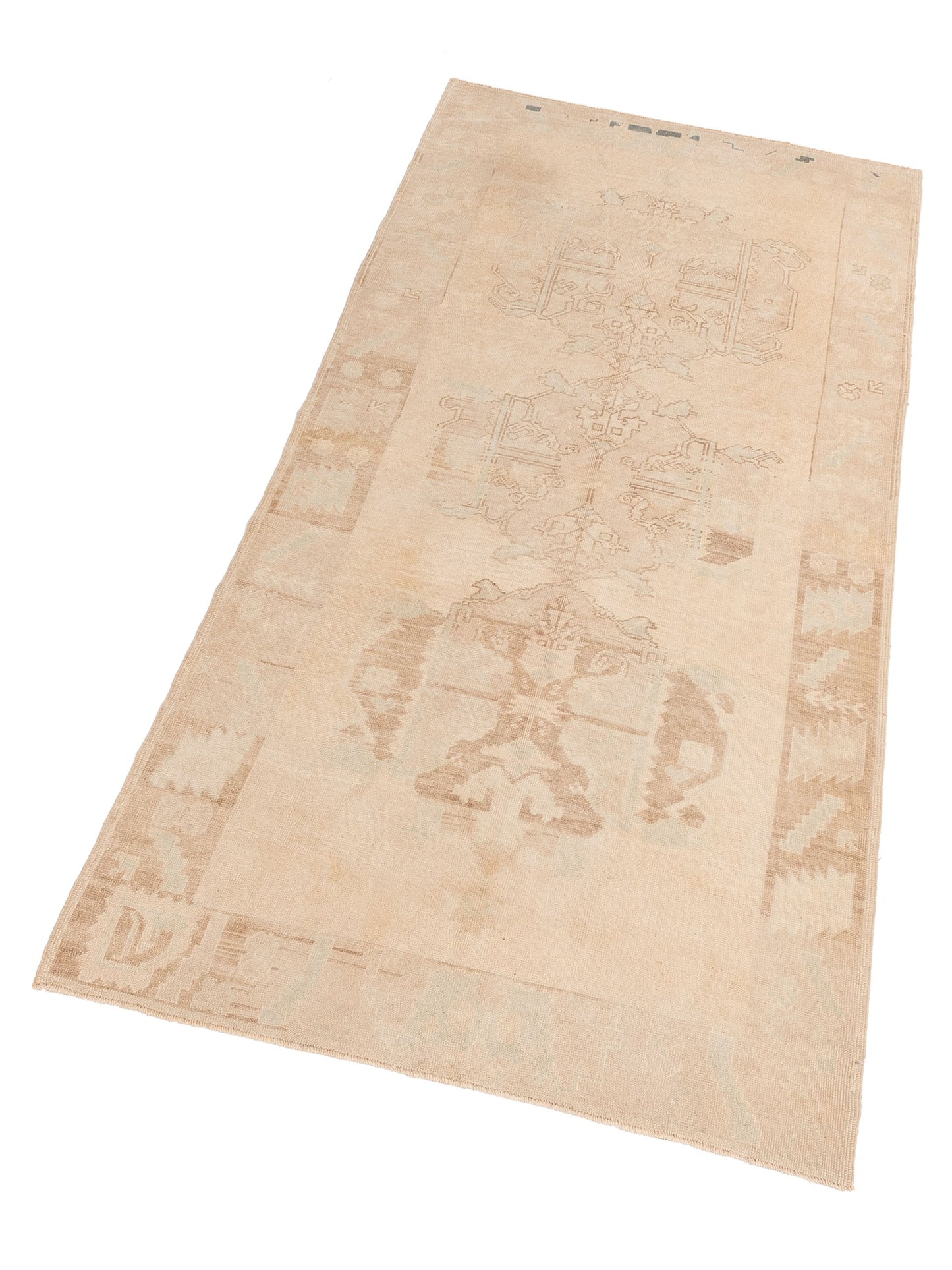 Nomadra Beige Beige 5.1x11.2 Hand Knotted Rug