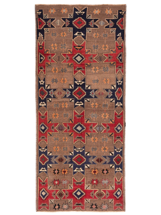 Pasha Turkish Vestige Patchwork  Brown Navy Contemporary