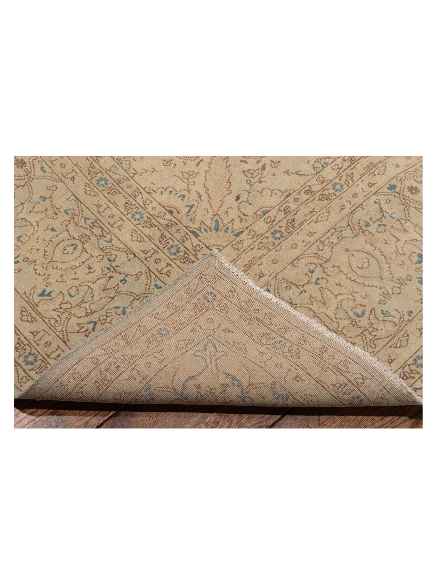 Vintage Silver Beige 10.3x13.9 Hand Knotted Rug