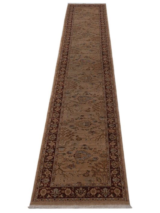 Heratya Gold Burgundy 2.7x13.9 Hand Knotted Rug