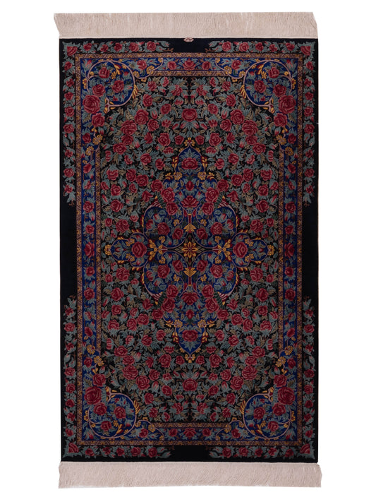 Pasha Pure Silk  Black Blue Traditional