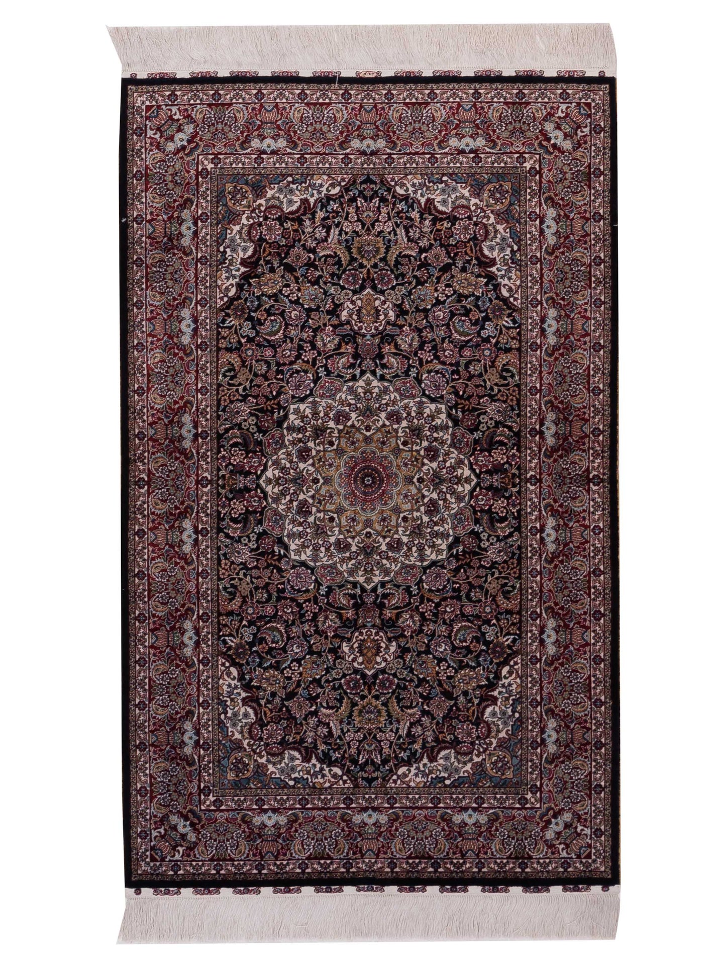 Pasha Pure Silk  Navy Red Traditional