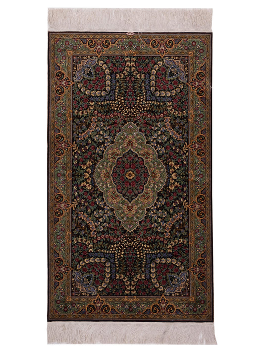 Pasha Pure Silk  Black Green Traditional