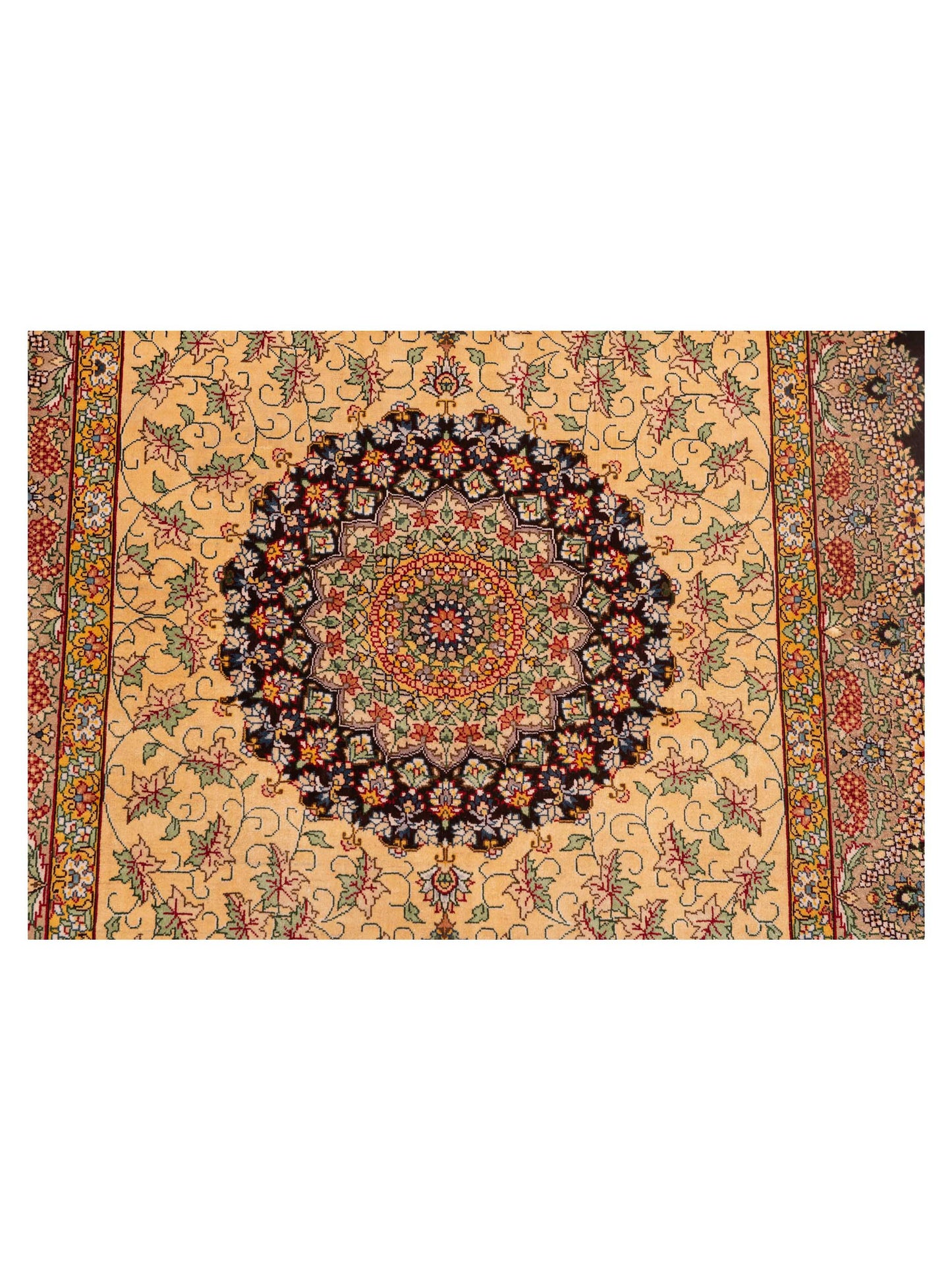 Pure Silk Gold Brown 2.4x4.1 Hand Knotted Rug