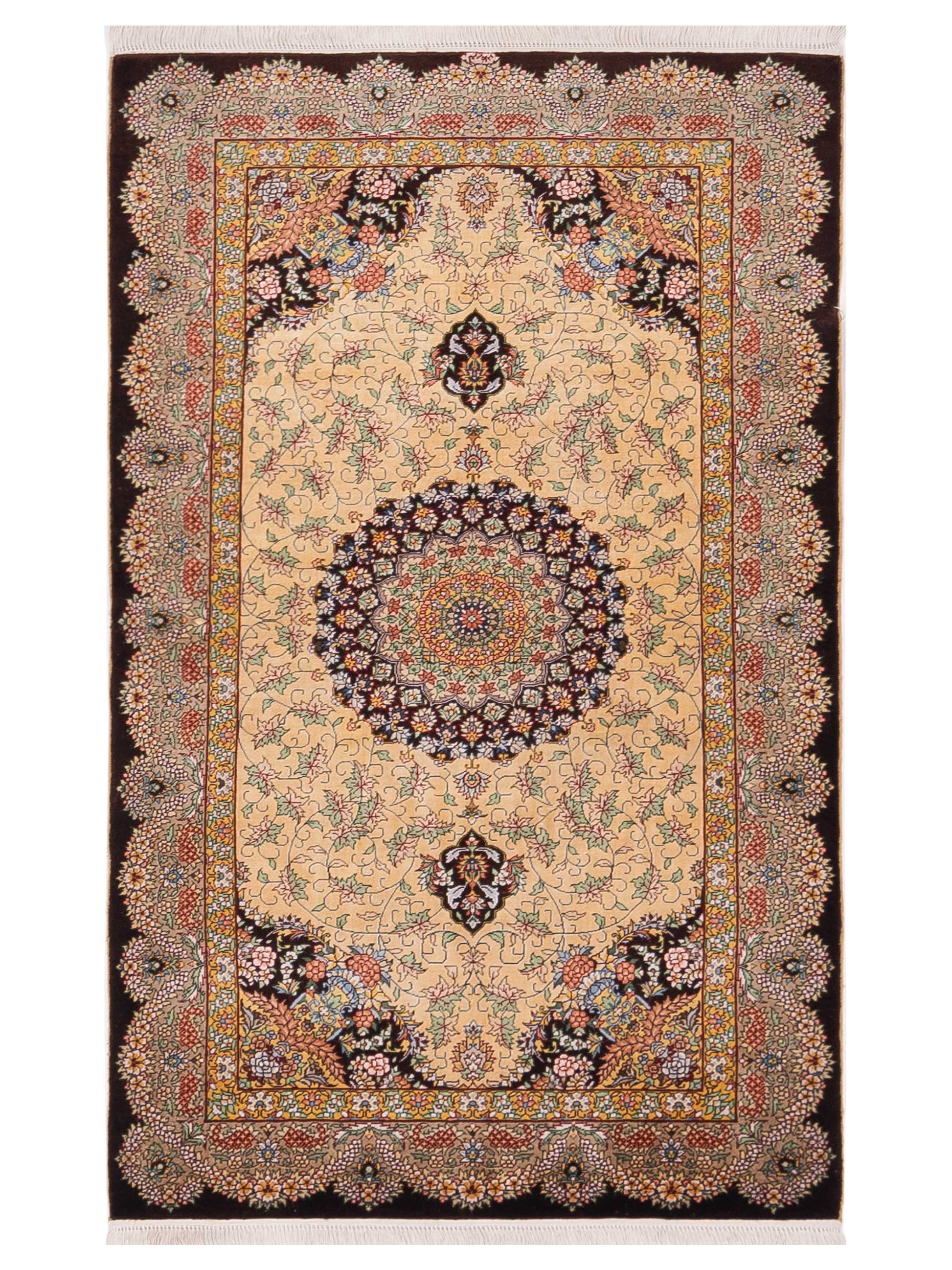 Pasha Pure Silk  Gold Brown Traditional