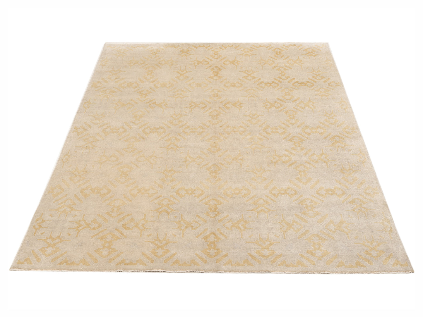 Distona Beige Gold 8x10 Hand Knotted Rug