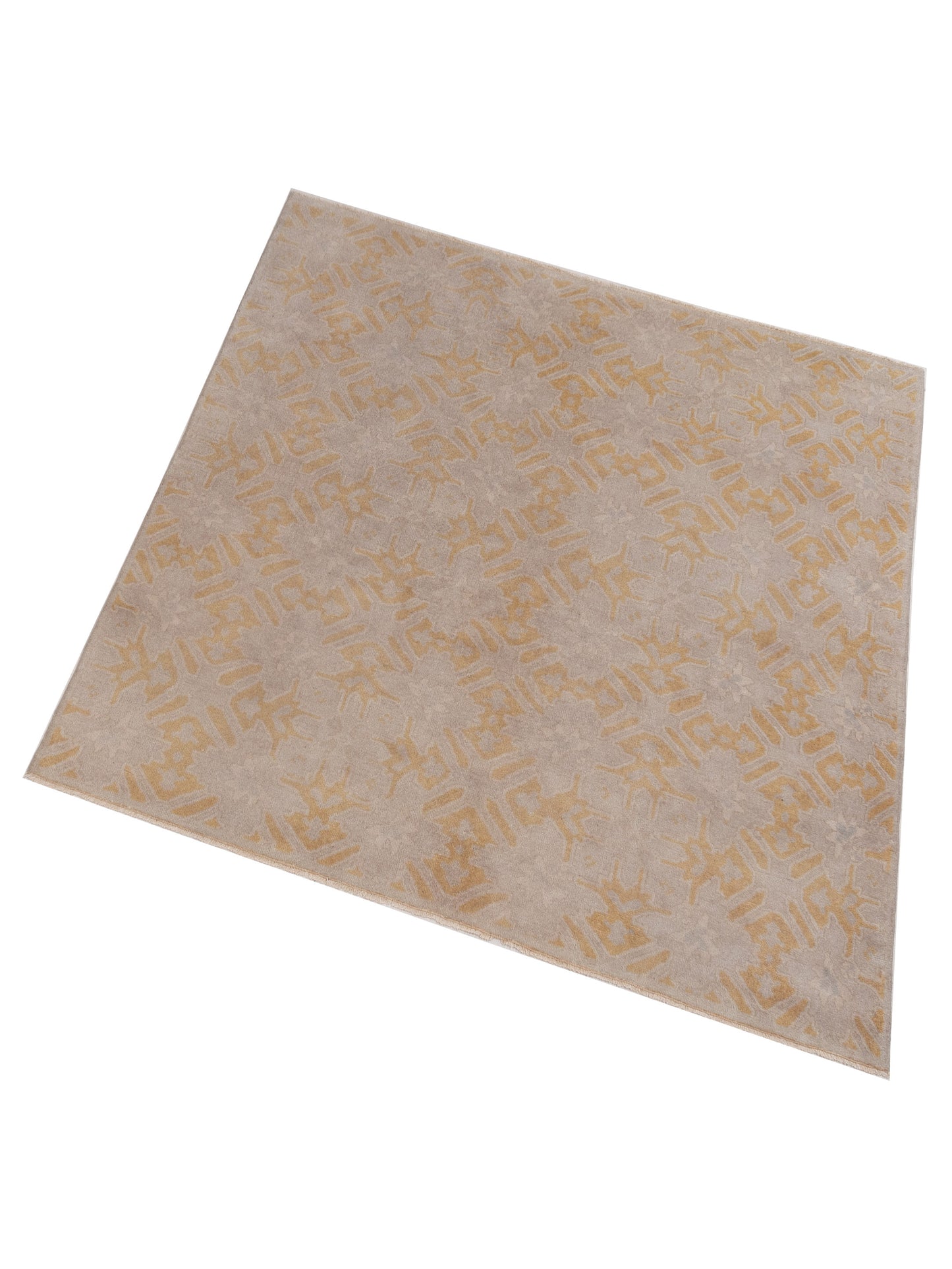 Distona Beige Gold 6.7x6.7 Hand Knotted Rug