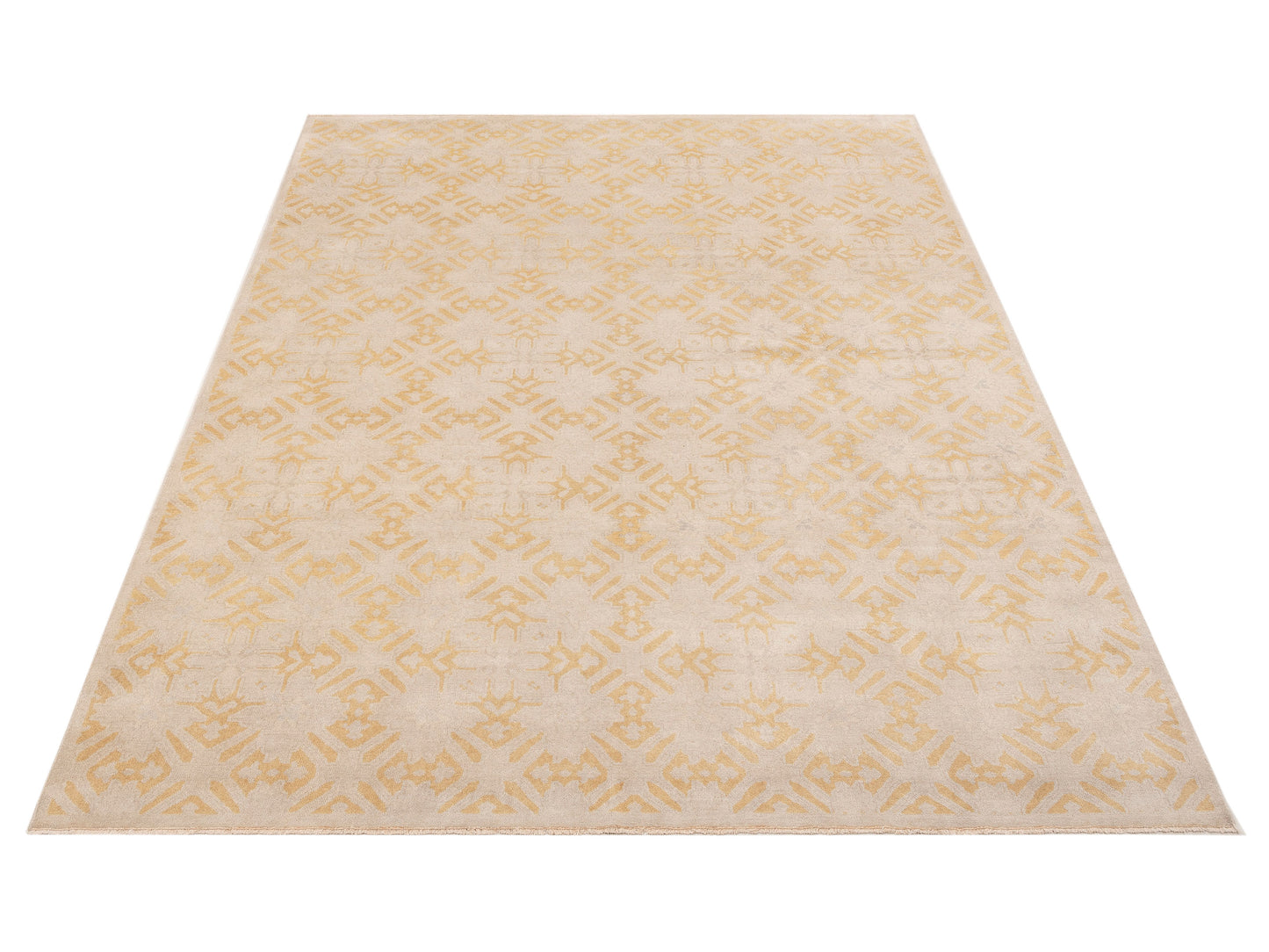 Distona Silver Gold 9x12 Hand Knotted Rug