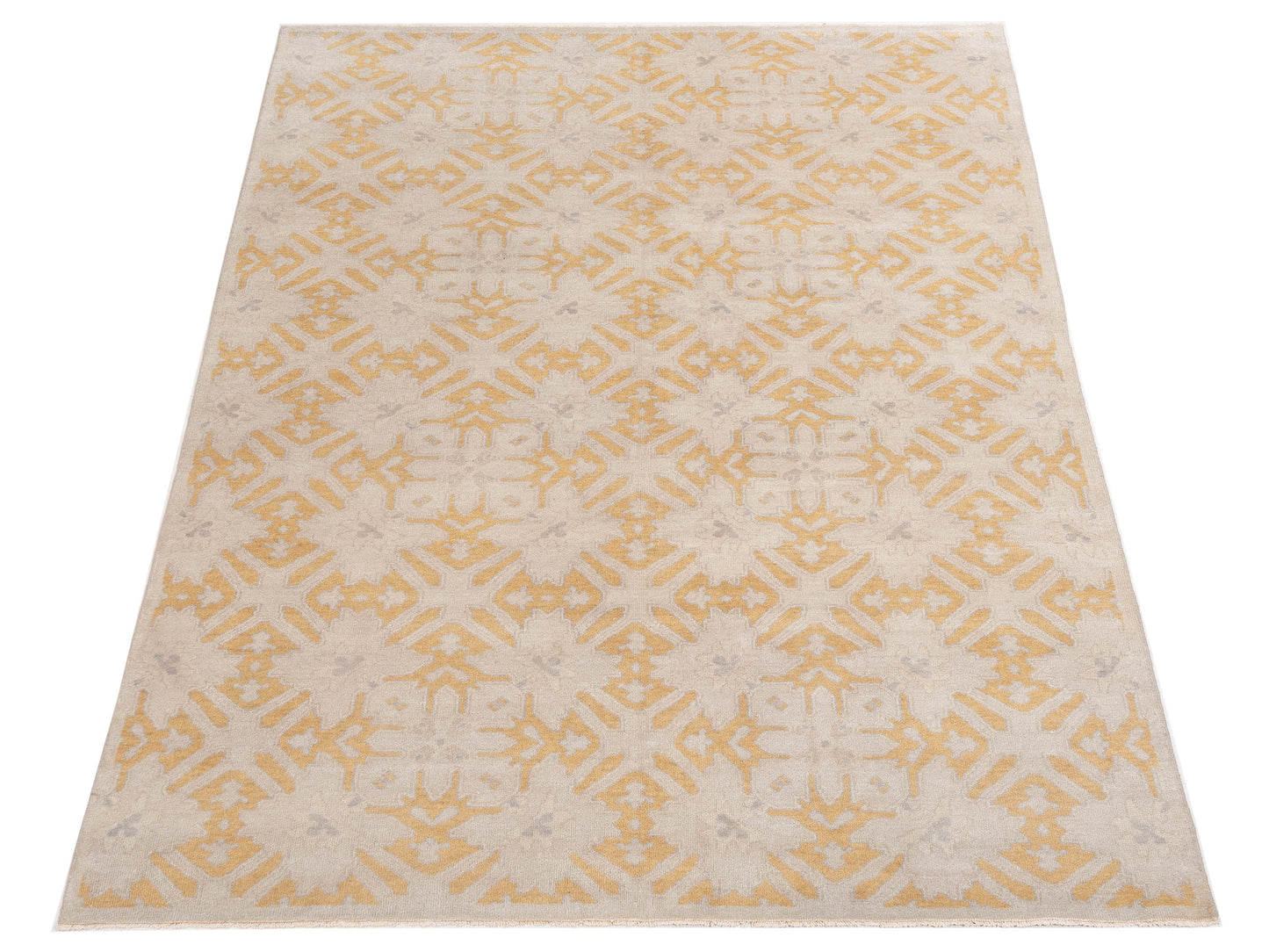 Distona Beige Gold 6x9 Hand Knotted Rug