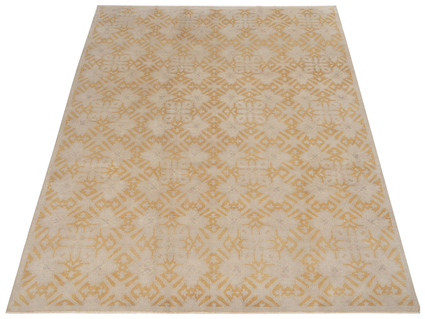 Distona Silver Gold 9x12 Hand Knotted Rug