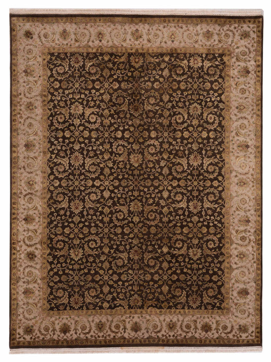 Rajpur Imperial Silk  Brown Ivory Traditional