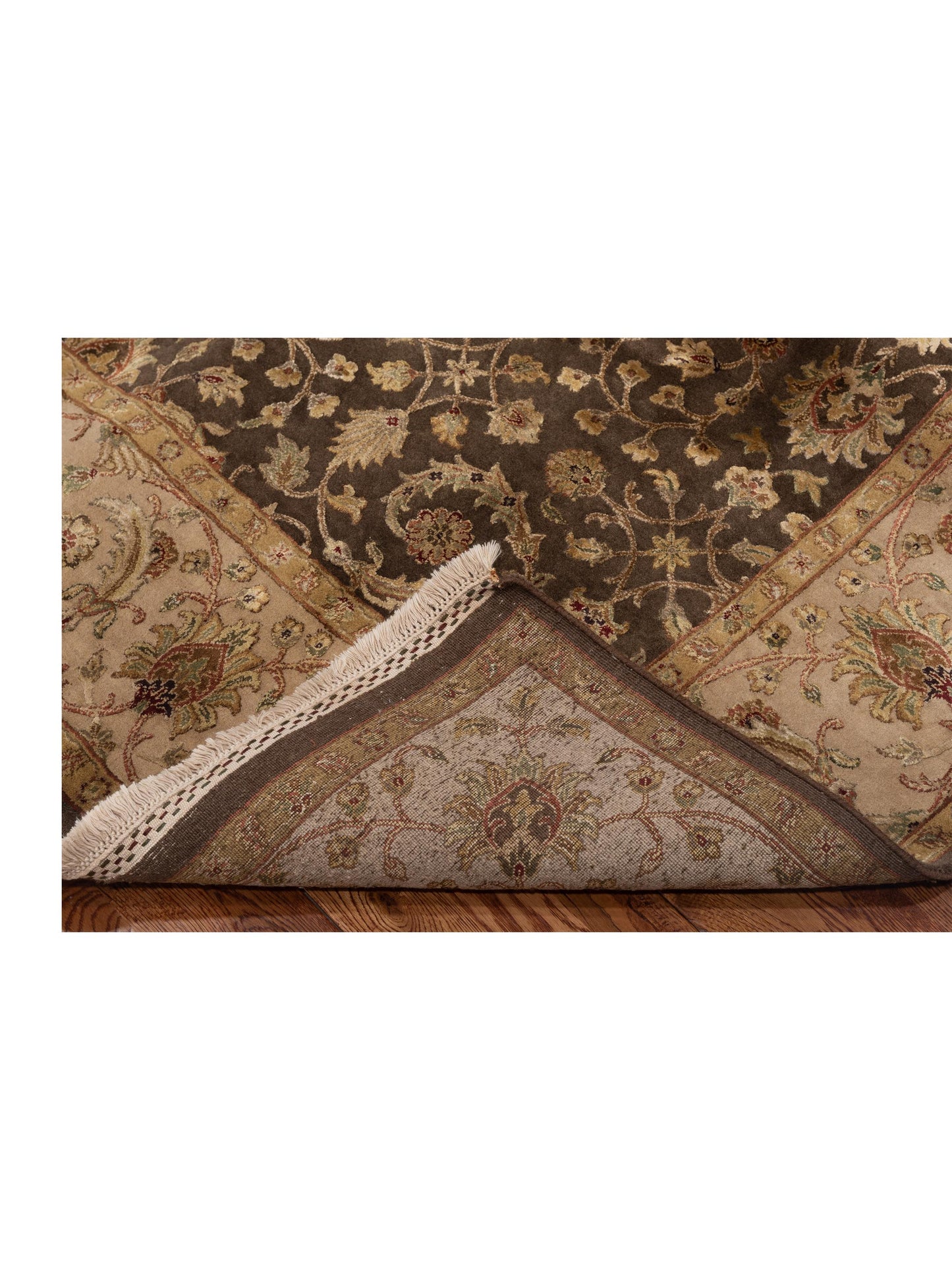 Javira Silk Brown Beige 6.2x9.8 Hand Knotted Rug