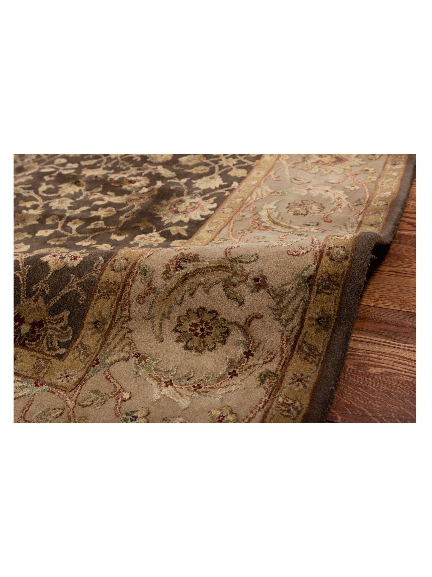 Javira Silk Brown Beige 6.2x9.8 Hand Knotted Rug