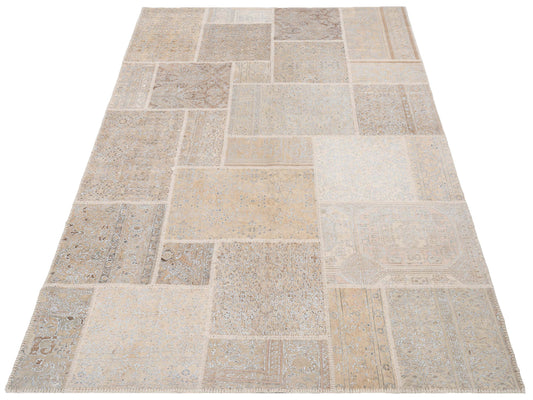 Patchwork Natural 6.7x9.10 Hand Knotted Rug