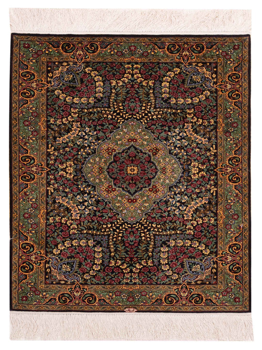 Pasha Pure Silk  Black Green Traditional