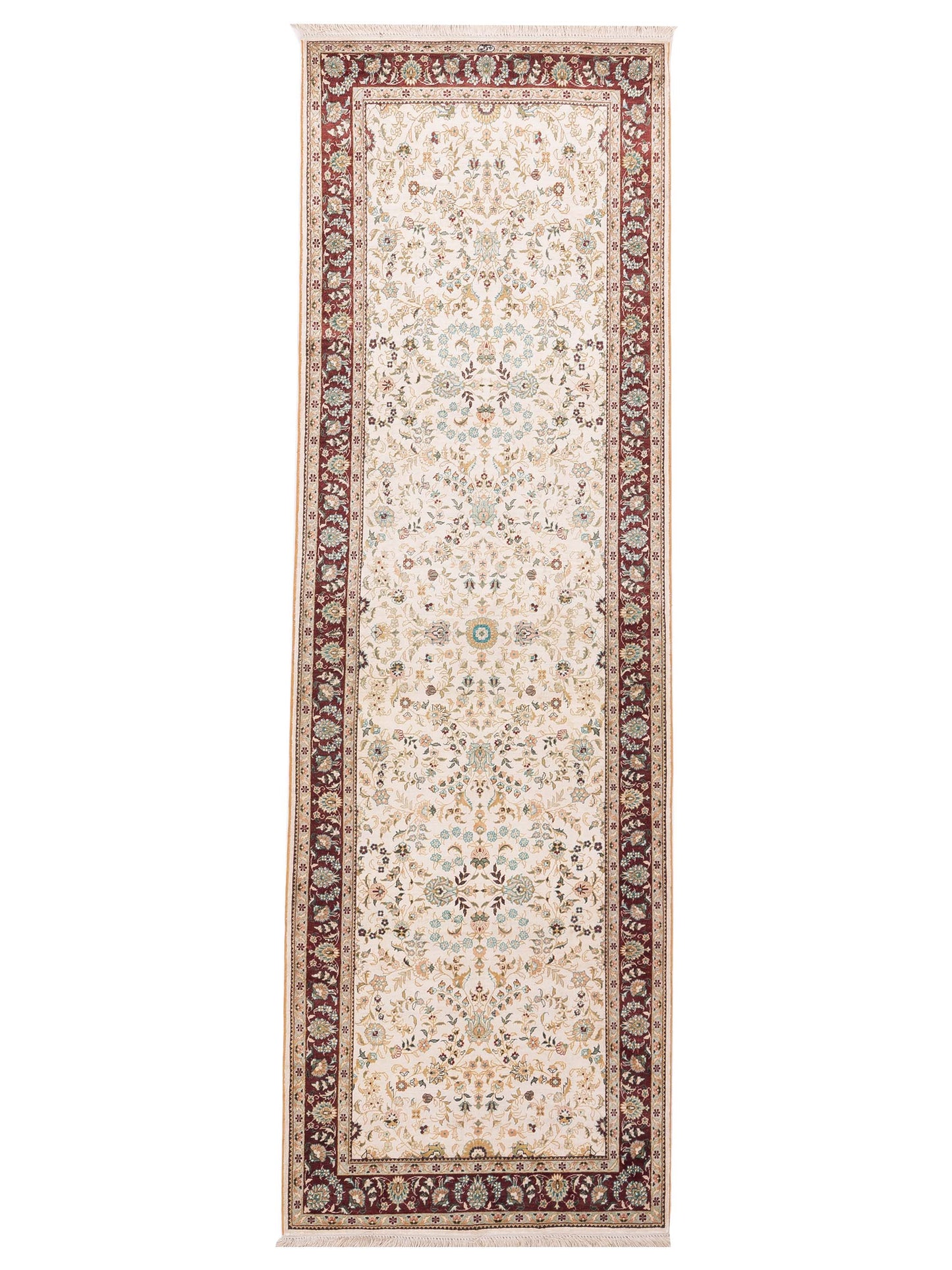 Pasha Pure Silk  Ivory Red Traditional