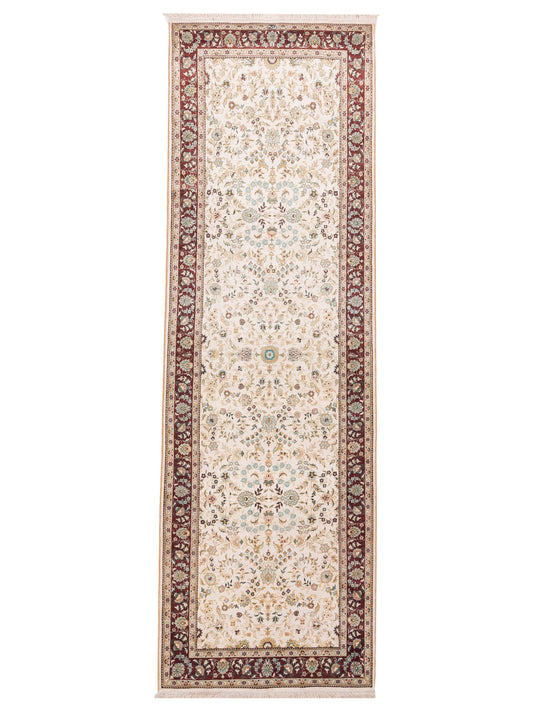 Pasha Pure Silk  Ivory Red Traditional