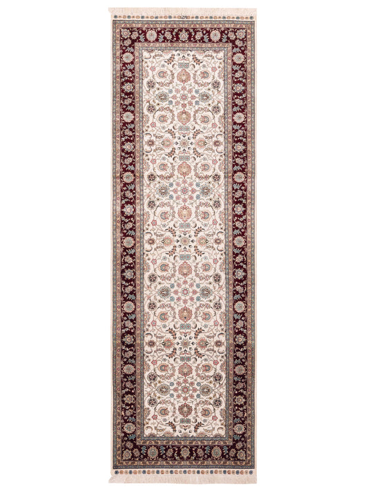 Pasha Pure Silk  Ivory Red Traditional
