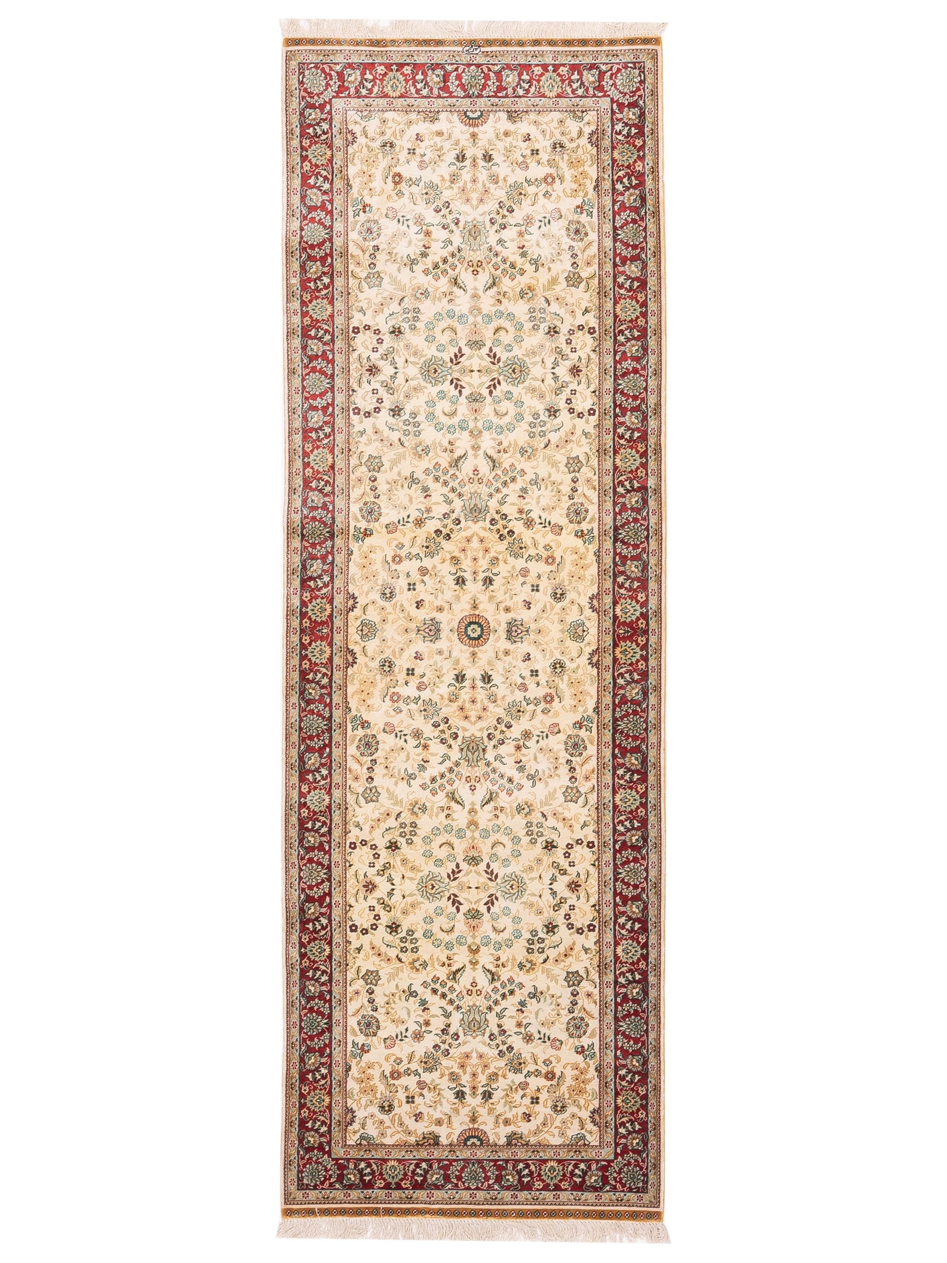 Pasha Pure Silk  Ivory Red Traditional
