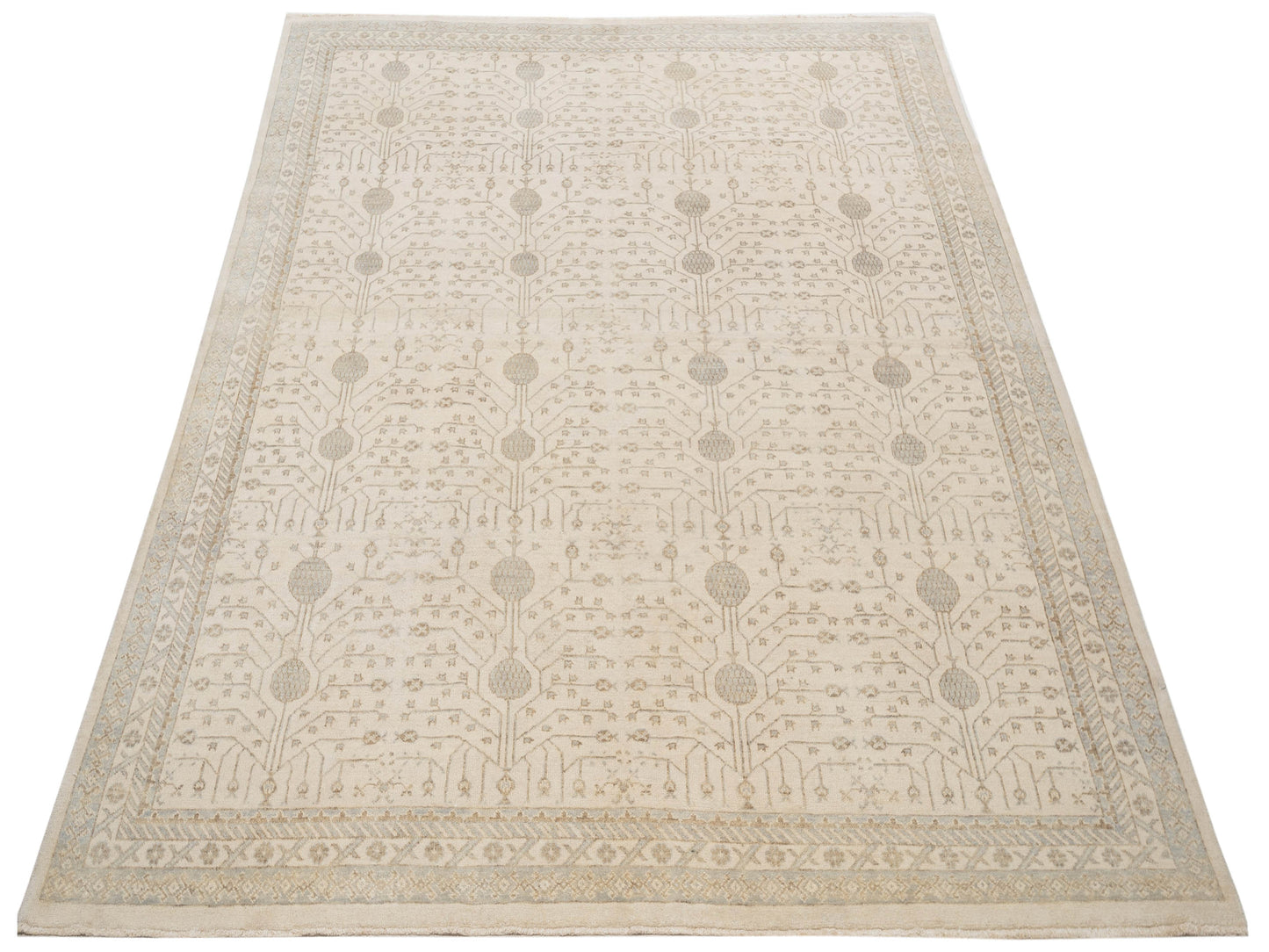 Rosetta Ivory Ivory 8.2x9.5 Hand Knotted Rug