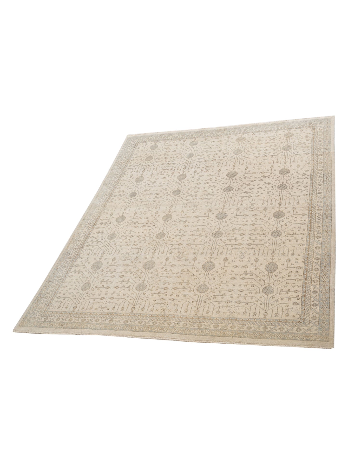 Rosetta Ivory Ivory 8.2x9.5 Hand Knotted Rug