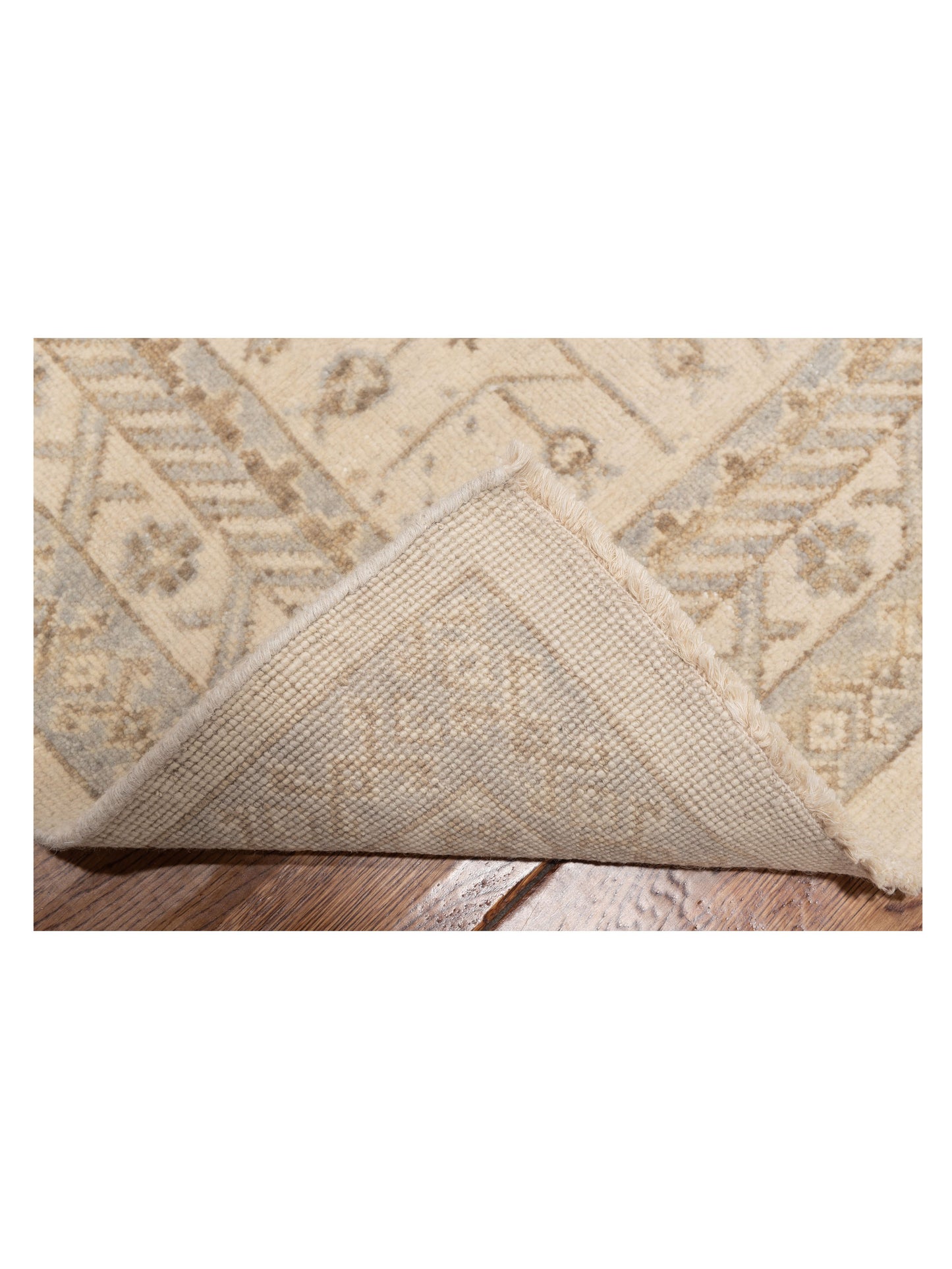 Rosetta Ivory Ivory 8.2x9.5 Hand Knotted Rug