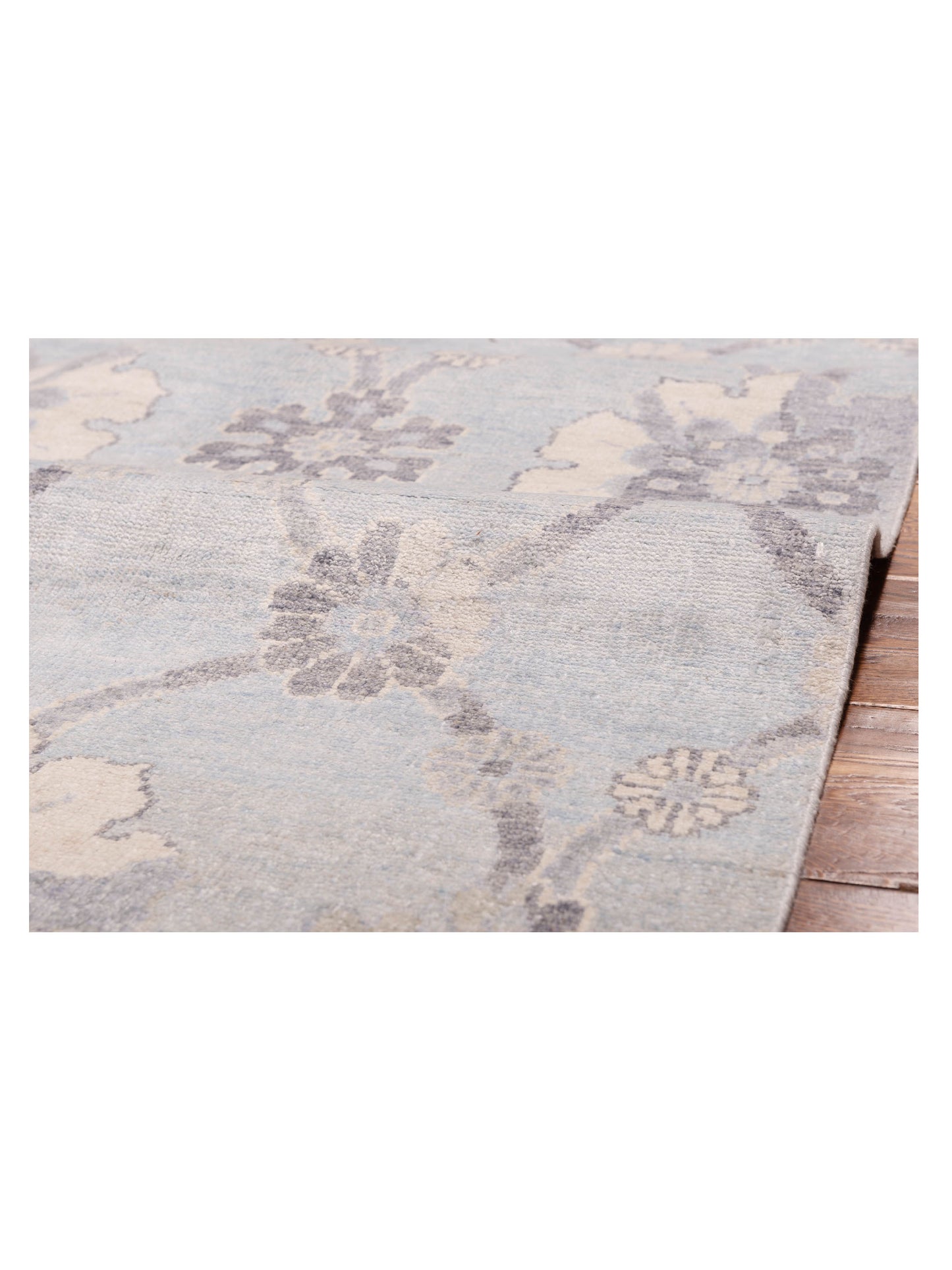 Tenzari Light Blue 8.9x12.2 Hand Knotted Rug