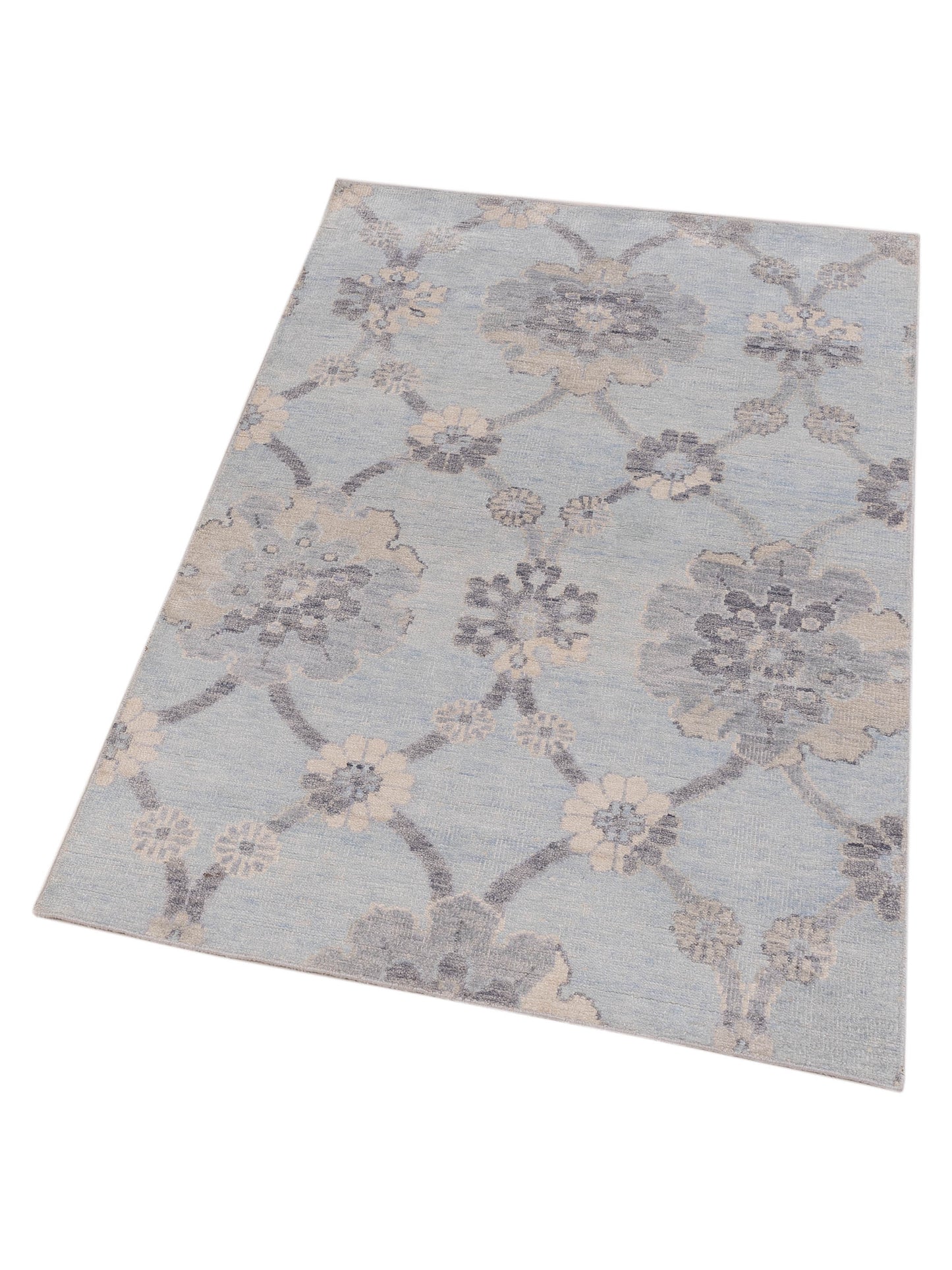 Tenzari Blue 3.11x6.3 Hand Knotted Rug