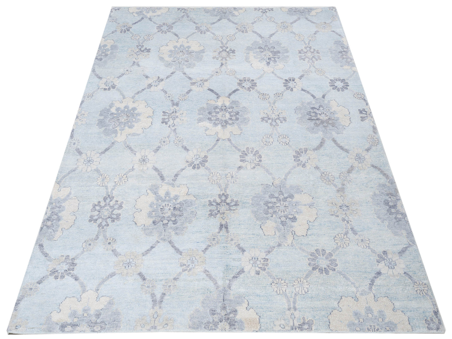 Tenzari Blue 7.11x10.2 Hand Knotted Rug