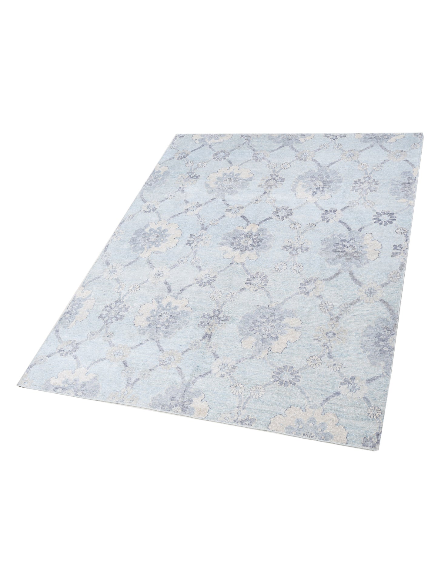 Tenzari Blue 7.11x10.2 Hand Knotted Rug