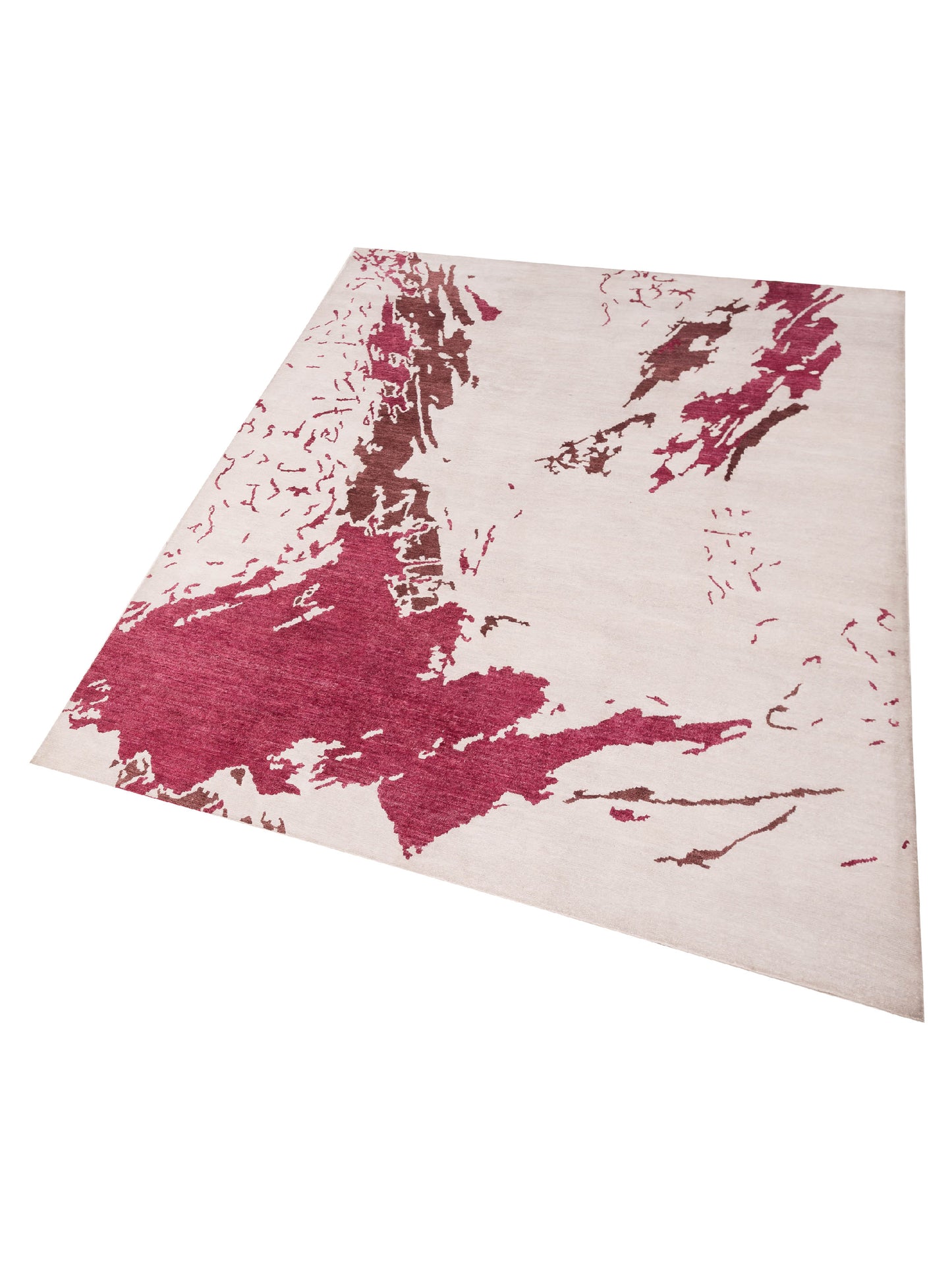 Tenzari Ivory Red 9.3x11.11 Hand Knotted Rug