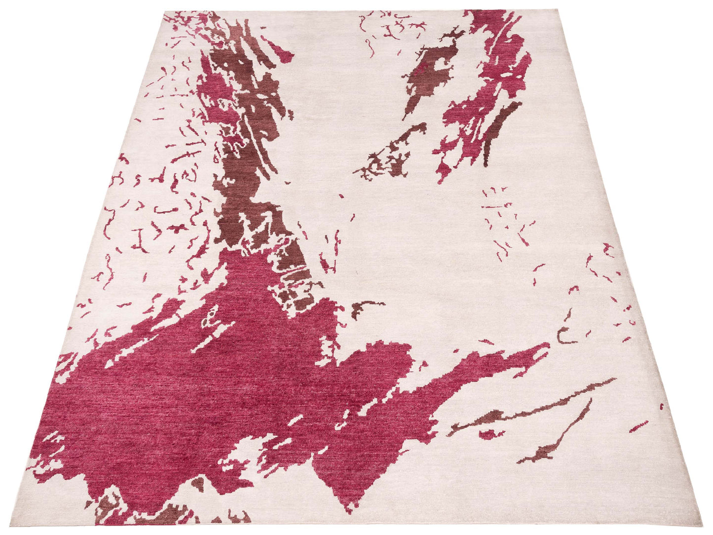 Tenzari Ivory Red 9.3x11.11 Hand Knotted Rug