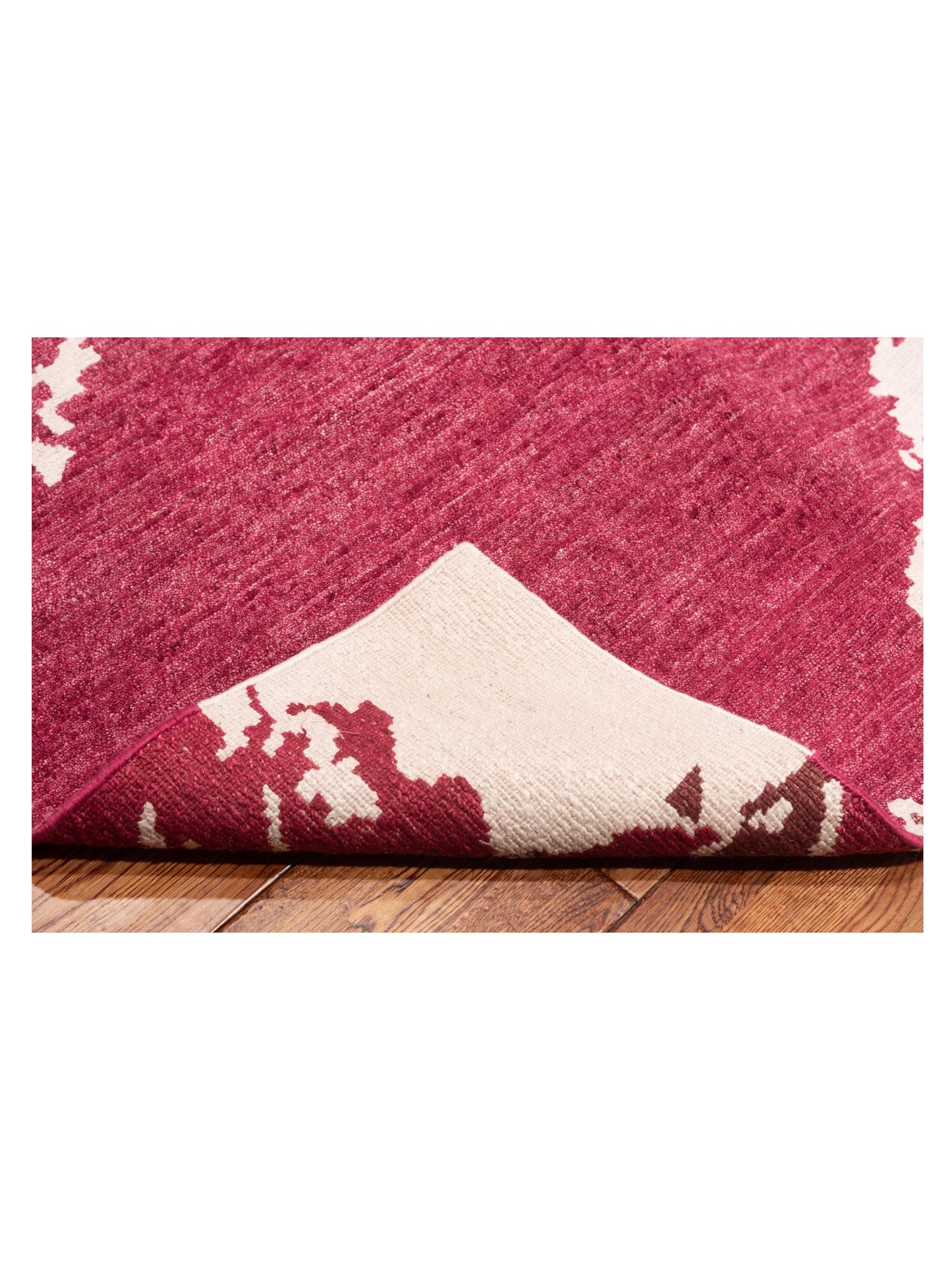 Tenzari Ivory Red 9.3x11.11 Hand Knotted Rug