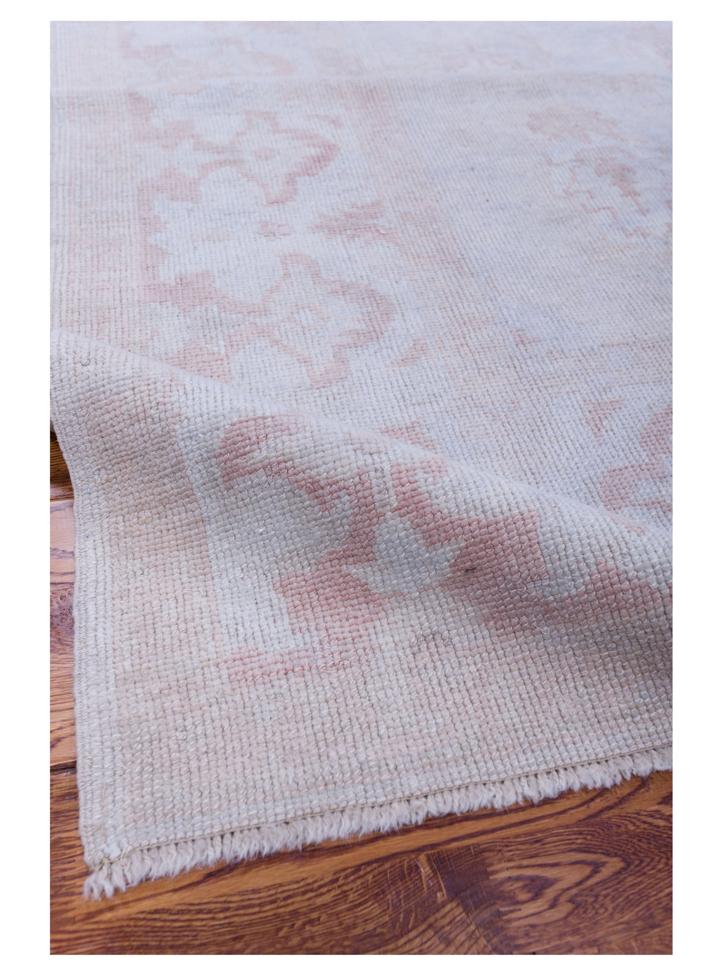 Oushak Beige Silver 8x9.2 Hand Knotted Rug