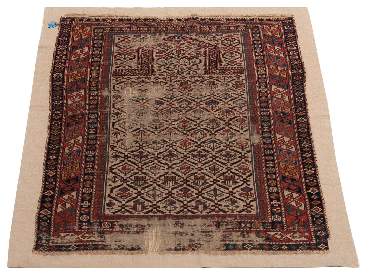 Kavira Beige Rust 3.5x4.9 Hand Knotted Rug