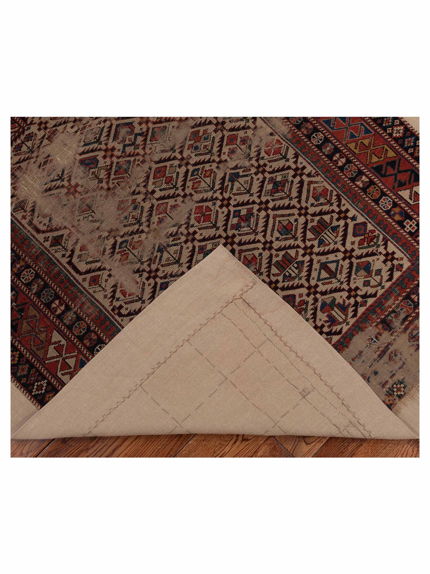 Kavira Beige Rust 3.5x4.9 Hand Knotted Rug