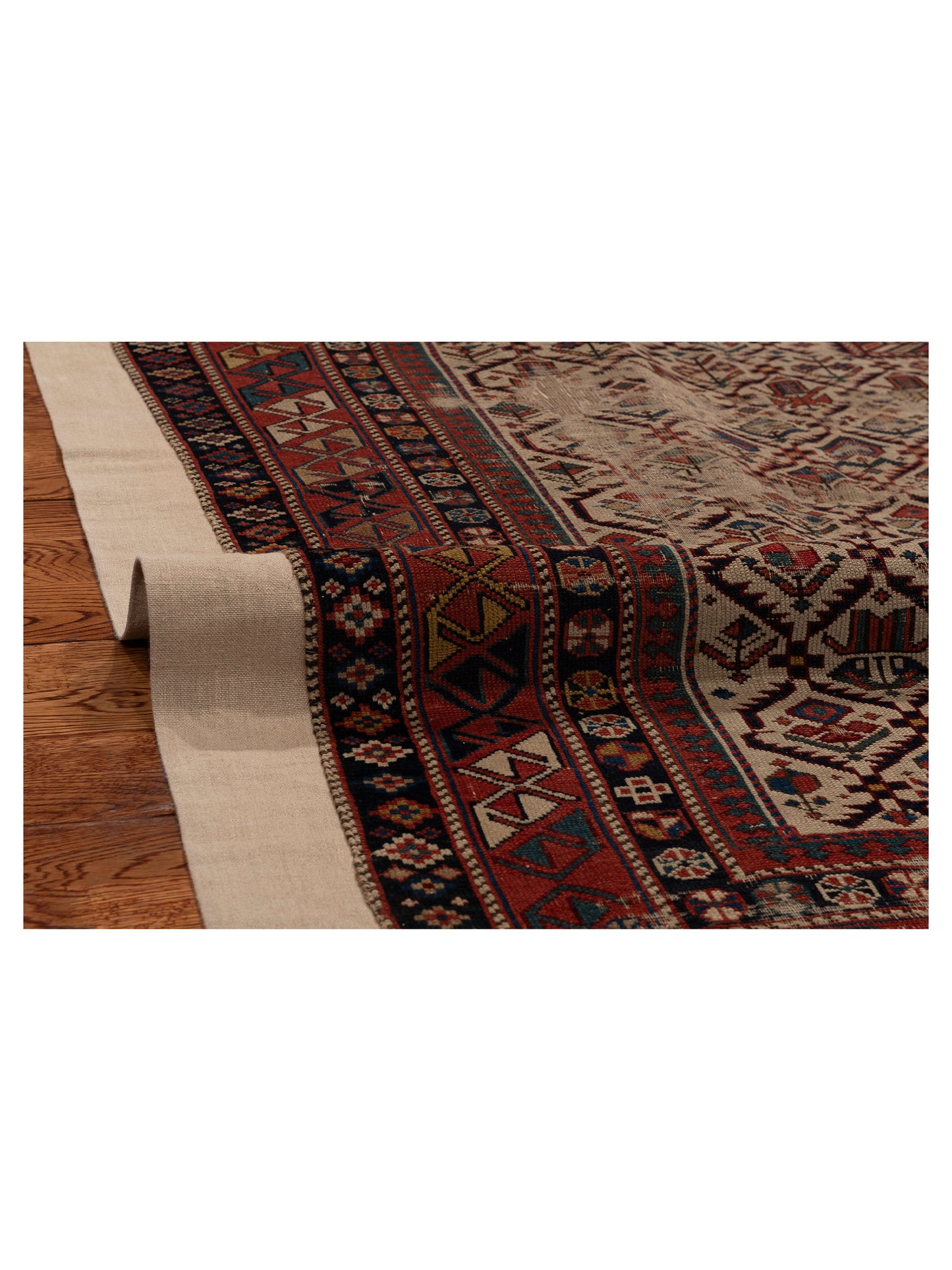 Kavira Beige Rust 3.5x4.9 Hand Knotted Rug