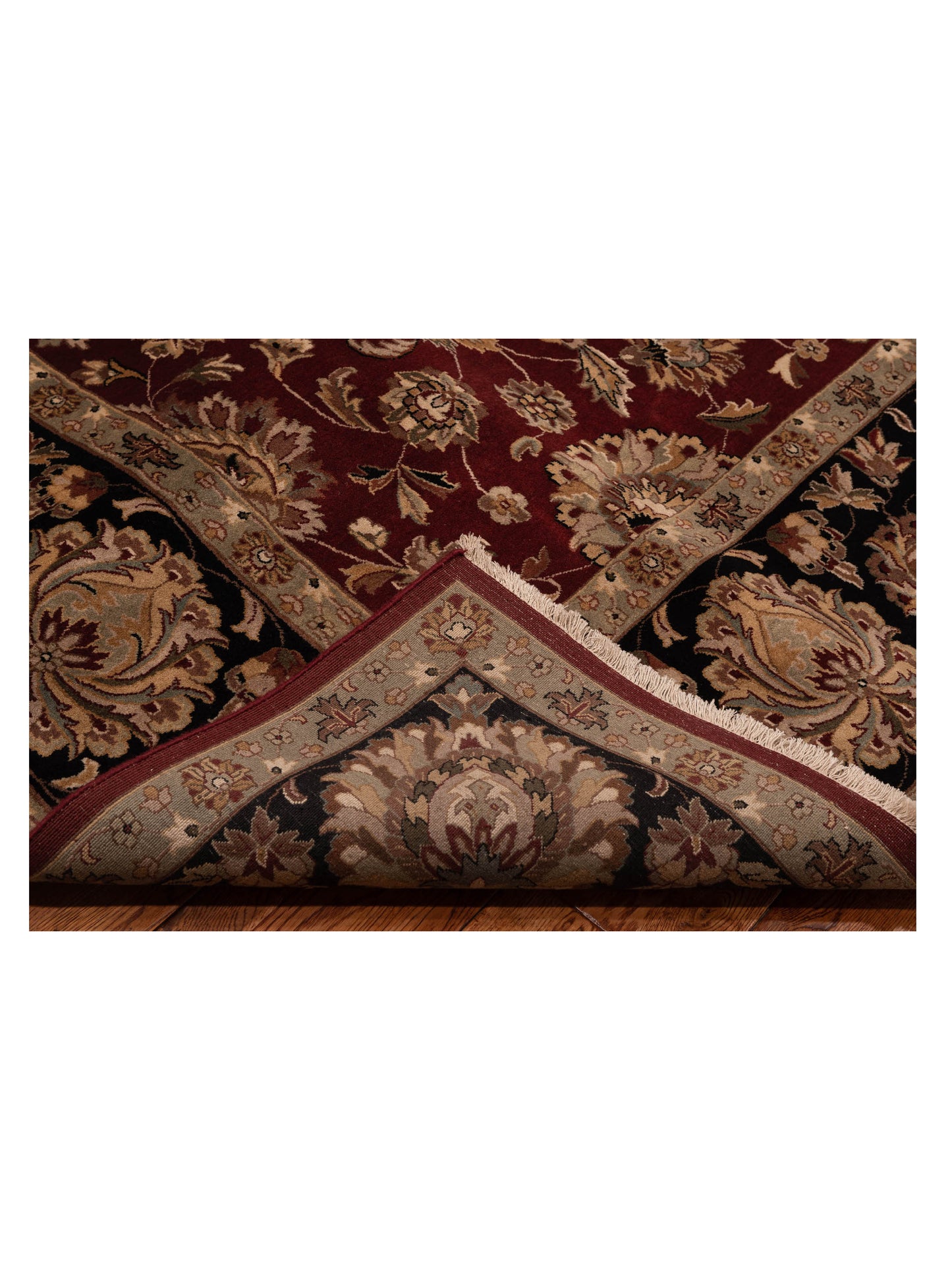 Corvella Burgundy Black 9x11.11 Hand Knotted Rug