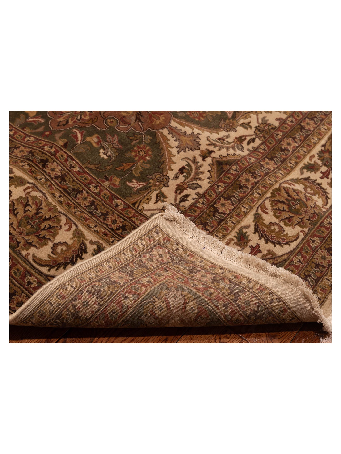 Corvella Beige Green 8.10x11.9 Hand Knotted Rug