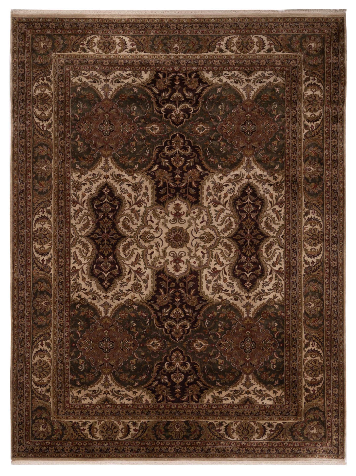 Rajpur Crown  Beige Green Transitional